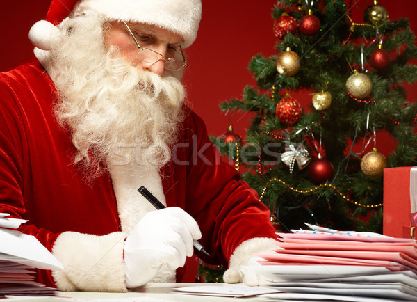 Foto stock: Cartas · retrato · papá · noel · Navidad · mail · escrito