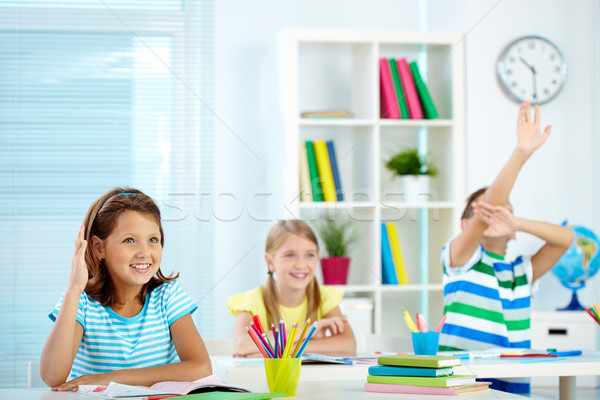 Smart portret dziewczyna strony pracy szczęśliwy Zdjęcia stock © pressmaster