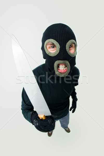 Bandit Fisheye erschossen Gangster tragen schwarz Stock foto © pressmaster