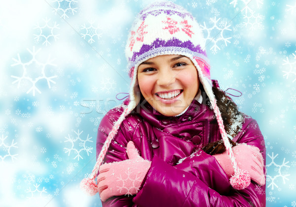 Smiling girl in winter Stock photo © pressmaster