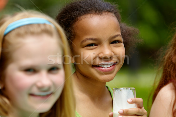здорового детей портрет Cute девушки питьевой Сток-фото © pressmaster