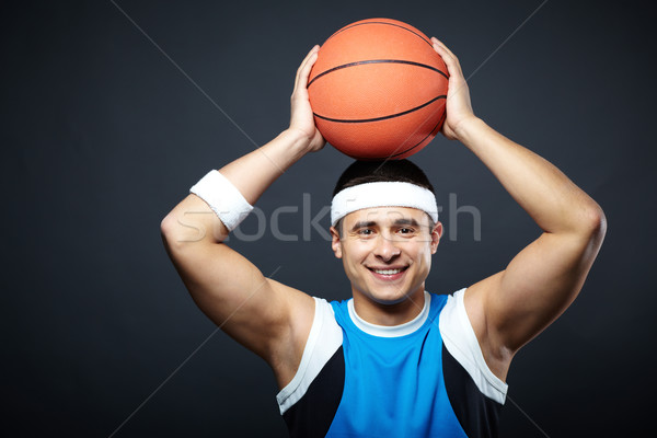 Stockfoto: Vent · bal · portret · knap · sportkleding · mand