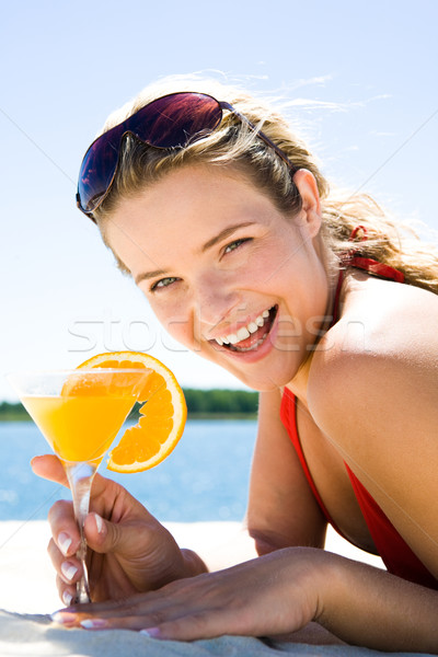 Stock photo: Woman with cocktail