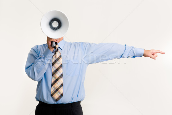 Ki fotó férfi kiált hangos hangszóró Stock fotó © pressmaster