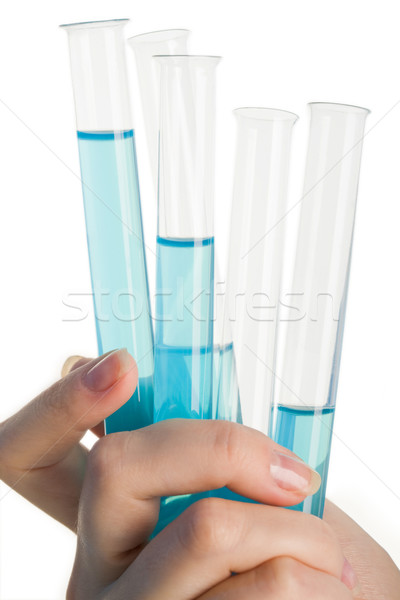 Orvosi csövek közelkép emberi kéz tart üveg Stock fotó © pressmaster