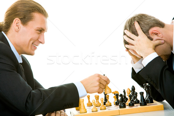 Zdjęcia stock: Przegrywający · obraz · biznesmenów · gry · szachy · działalności