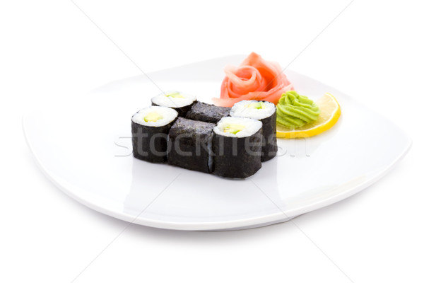 Avocado afbeelding sushi gember wasabi plaat Stockfoto © pressmaster