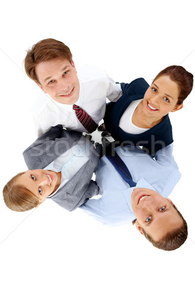 Stock foto: Freundlich · Unternehmen · über · Ansicht · mehrere · glücklich