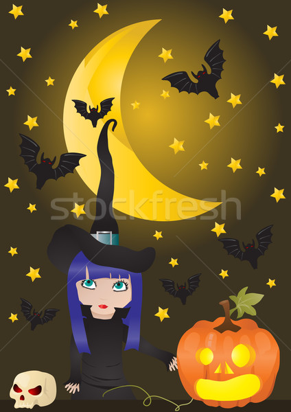 witch and pumpkin  Stock photo © pressmaster