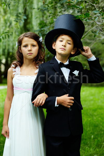 Di recente ritratto felice bambini sposa lo sposo Foto d'archivio © pressmaster