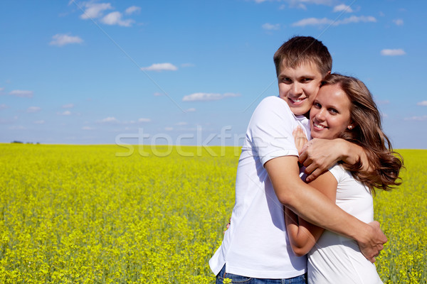 Kochliwy para obraz szczęśliwy żółty Zdjęcia stock © pressmaster