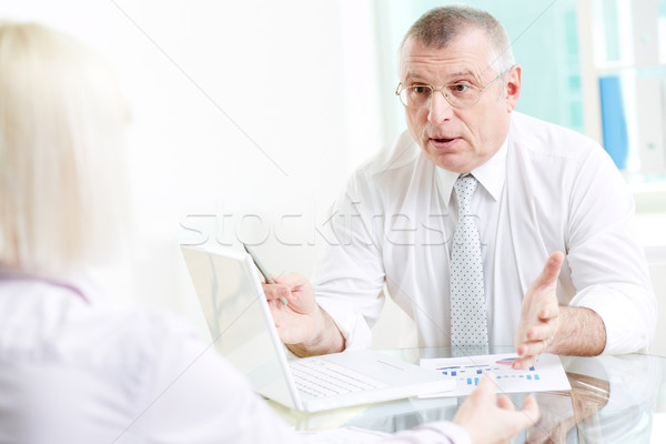 Tárgyal portré érett üzletember beszél partner Stock fotó © pressmaster
