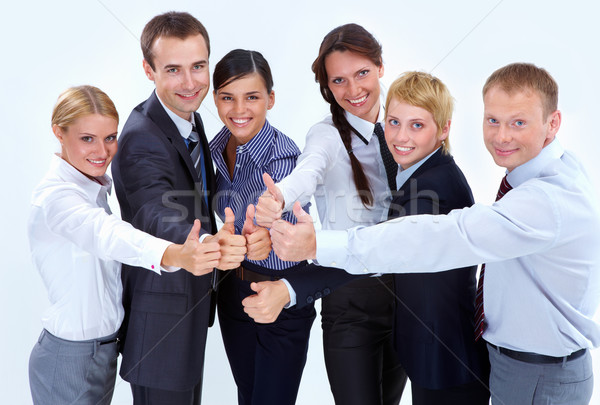 Succes portret vriendelijk business team tonen Stockfoto © pressmaster