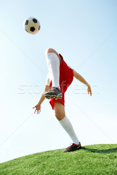 Stockfoto: Actief · spel · portret · voetballer · bal