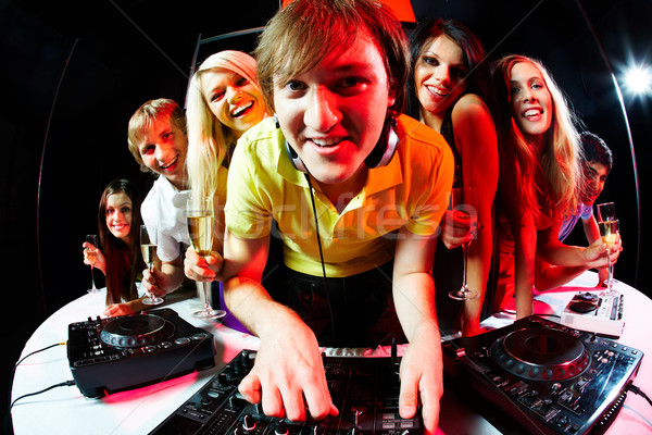 Stock photo: Deejay and friends