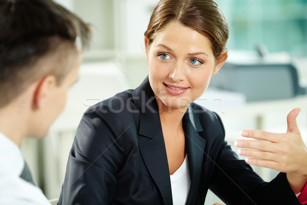 Feminino mulher gerente olhando sócio negócio Foto stock © pressmaster