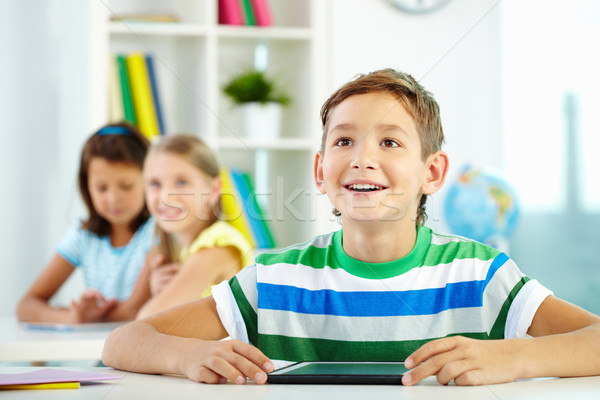 Cool portret nieuwsgierig jongen twee naar Stockfoto © pressmaster