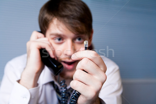 Stock foto: Schwerpunkt · männlich · Business · Mann · Arbeit · Telefon