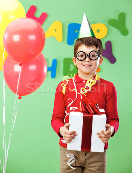 Boy with giftbox Stock photo © pressmaster