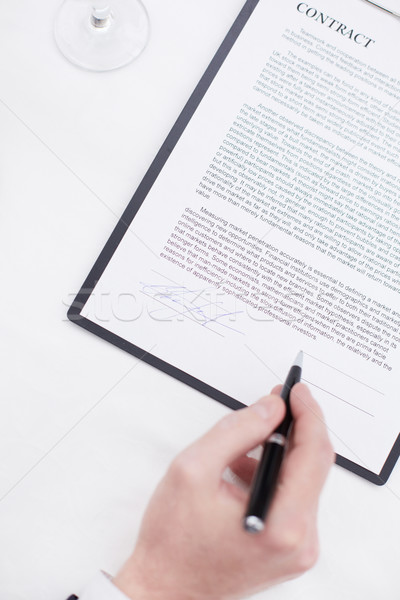 Unterzeichnung Business Vertrag Bild Geschäftsmann Hand Stock foto © pressmaster