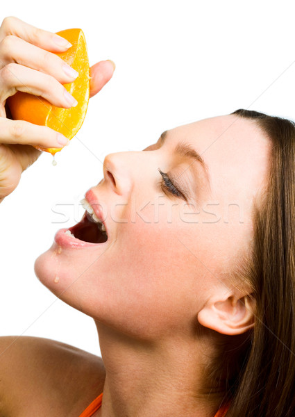渇き 写真 喉が渇いた 女性 オープン 口 ストックフォト © pressmaster