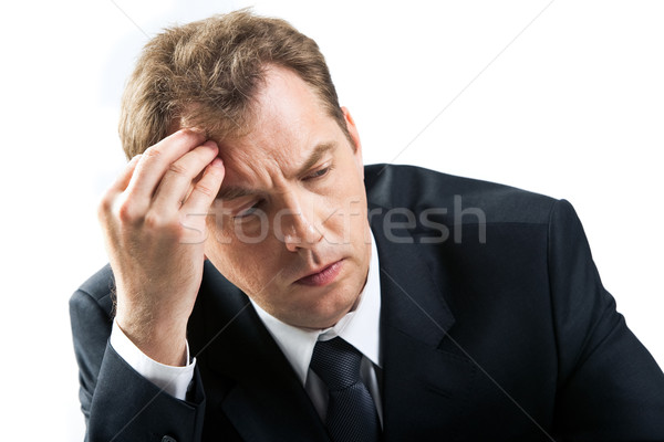 Stressz fotó hangsúlyos üzletember megérint fej Stock fotó © pressmaster