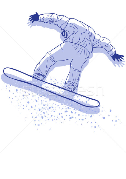 Stock foto: Violett · Sportler · Snowboard · springen · Mann · Sport