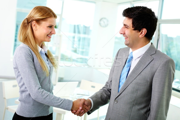 Stock photo: Handshaking associates