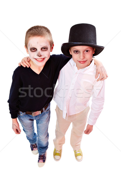 Freundlich Geschwister Foto zwei Halloween Jungen Stock foto © pressmaster
