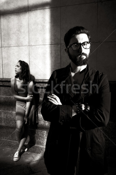 éjfél randevú kép higgadt férfi karok Stock fotó © pressmaster