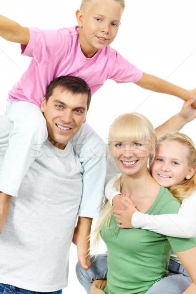 Stockfoto: Samen · portret · jongen · vergadering · vader · vrouw