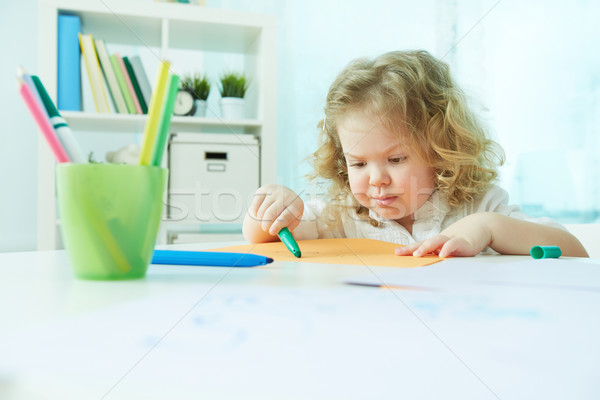 Diligente bambino disegno home Foto d'archivio © pressmaster