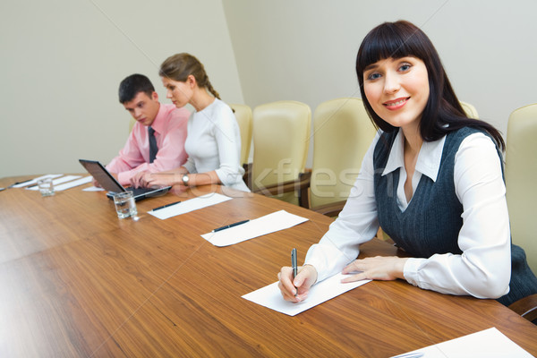 Briefing portret specialist vergadering tabel business Stockfoto © pressmaster