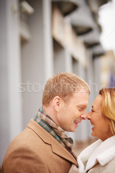 笑聲 肖像 戀愛的 男子 女子 笑 商業照片 © pressmaster