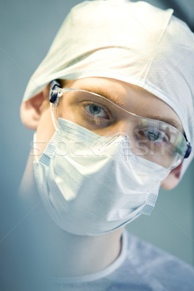 Visage spécialiste portrait jeunes masque blanche [[stock_photo]] © pressmaster