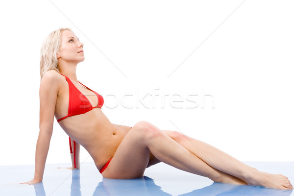 Photo stock: Jolie · femme · image · joli · Homme · rouge · bikini