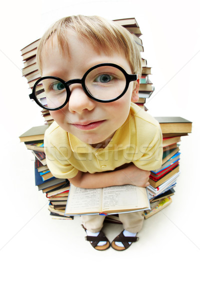 Inteligente menino retrato diligente sessão Foto stock © pressmaster