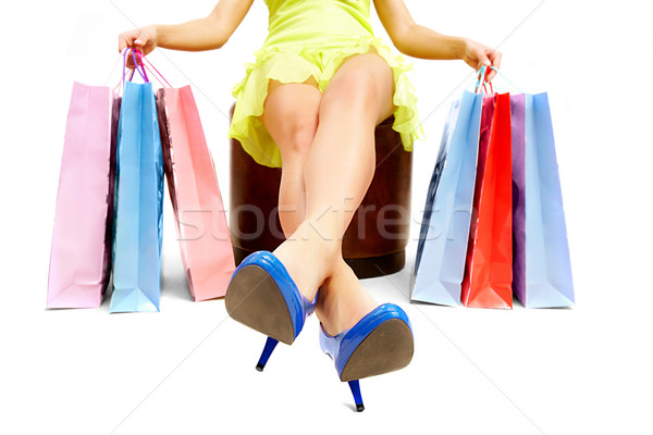 Stock photo: Legs of shopper