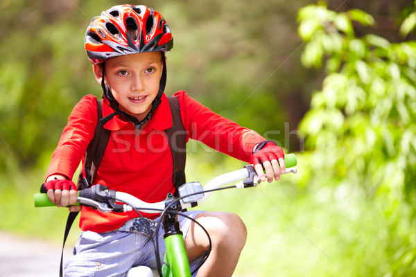 Jeunes champion portrait cute garçon vélo [[stock_photo]] © pressmaster