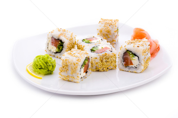 Alasca maki imagem sushi gergelim gengibre Foto stock © pressmaster