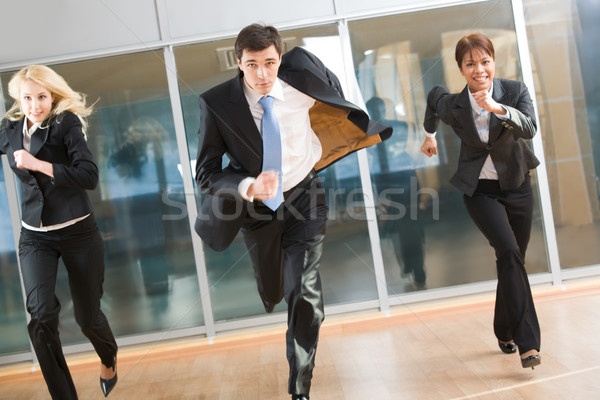 Sietség portré emberek öltönyök fut munka Stock fotó © pressmaster