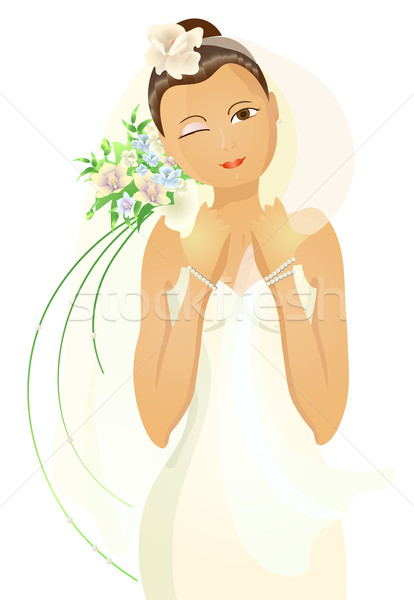 Braut Blumen schönen Frau Mädchen Stock foto © pressmaster