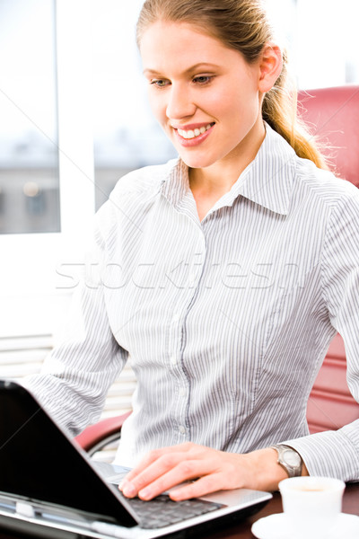 Stock photo: Looking at laptop