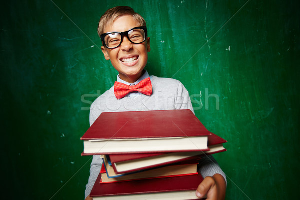 Băiat cărţi extatic copil Imagine de stoc © pressmaster