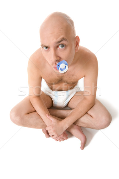 [[stock_photo]]: Agacé · bébé · sérieux · homme · bouche