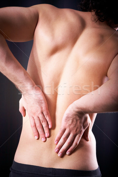 Sebes hát hátulnézet fiatalember megérint kéz Stock fotó © pressmaster