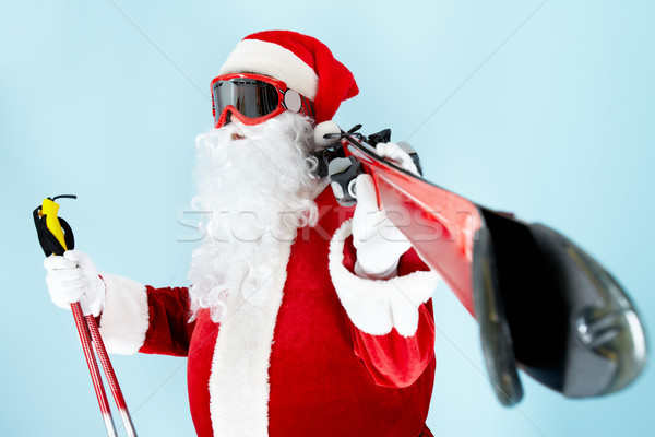 Santa with skis Stock photo © pressmaster