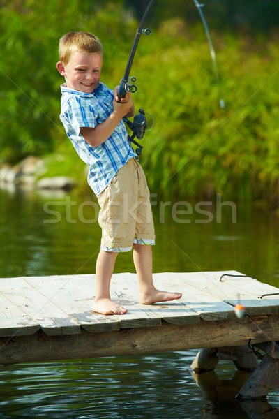 Сток-фото: Kid · рыбалки · фото · мало · стержень