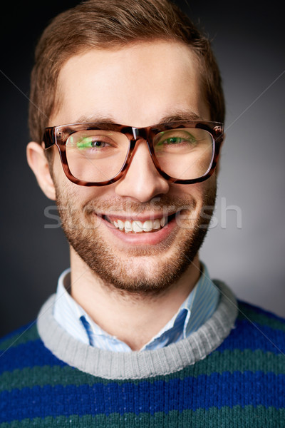Boldog férfi portré vonzó férfi szemüveg Stock fotó © pressmaster