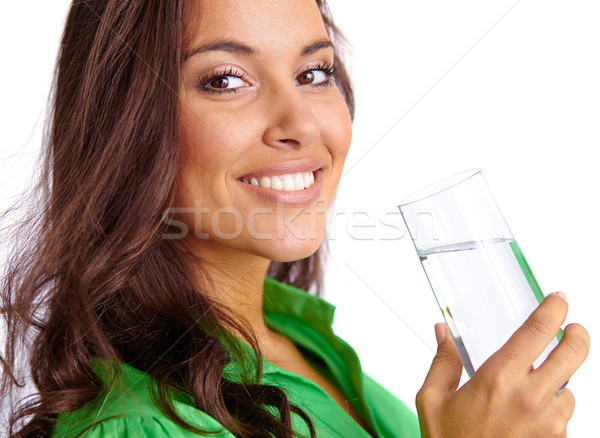 Mädchen Wasser ziemlich Glas schauen Stock foto © pressmaster